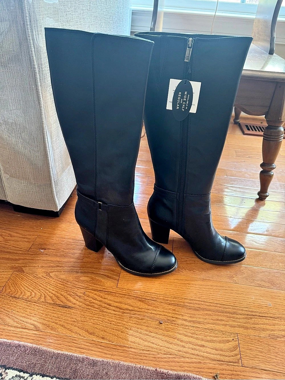 Giani Bernini Levins Black Knee High Boots Heeled Boots Black US 8.5 M
